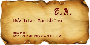Böhler Marléne névjegykártya